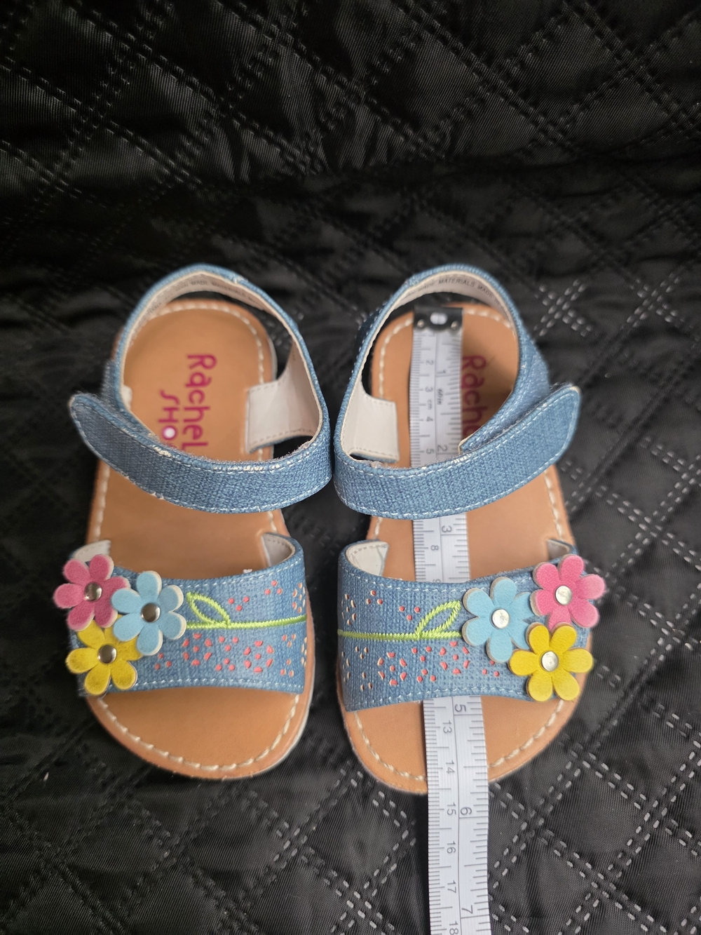 Rachel Shoes Tiana Floral Denim Toddler Sandals Size 6